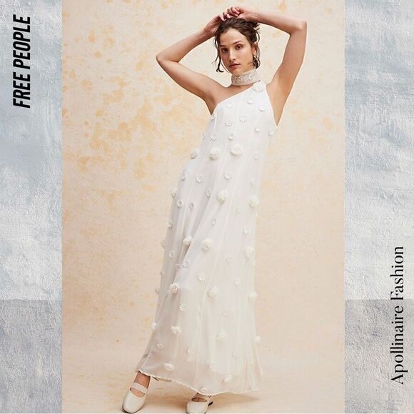 FREE PEOPLE BLOSSOM BLISS MAXI DRESS IN SNOW WHITE NWT SIZE 8 & 10 - Picture 3 of 10